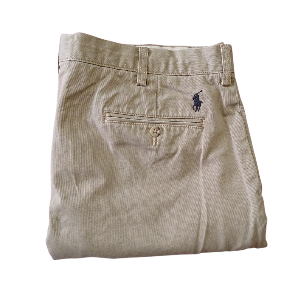 VTG Polo Ralph Lauren Pants Mens 38x34 Khaki Chino‎ Preston Straight Fit 90s